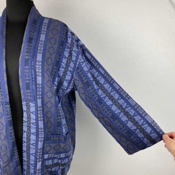 AE M Patterned Open Front Cardigan Top Pockets - Picture 2 of 12